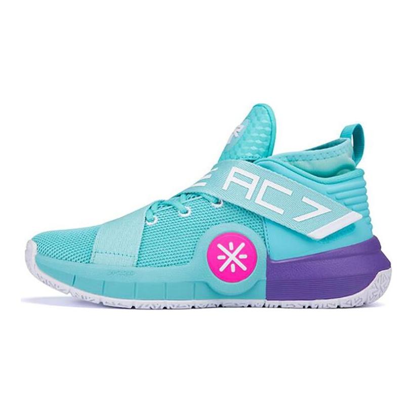 Li Ning All City 7 Way Of Wade All City 7 Нескользящие Легкие Средние Баскетбольные Кроссовки Мужские South Beach, Зеленый Фиолетовый ABAP101-3