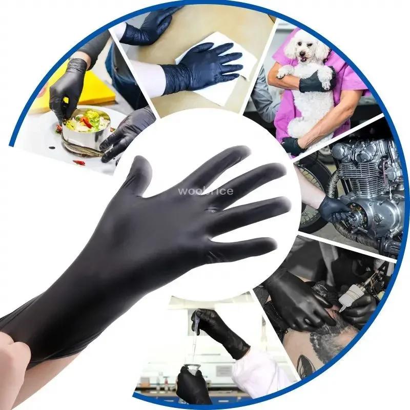 Black Nitrile Gloves Disposable Gloves for Household Cleaning Work Safety Tools Gardening Gloves Kitchen Cooking Tools Tatto