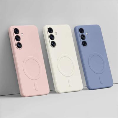 Роскошный модный силиконовый чехол Magsafe Charge для Samsung Galaxy A55 S24 Ultra S23 FE S22 21Plus Магнитный беспроводной противоударный защитный чехол
