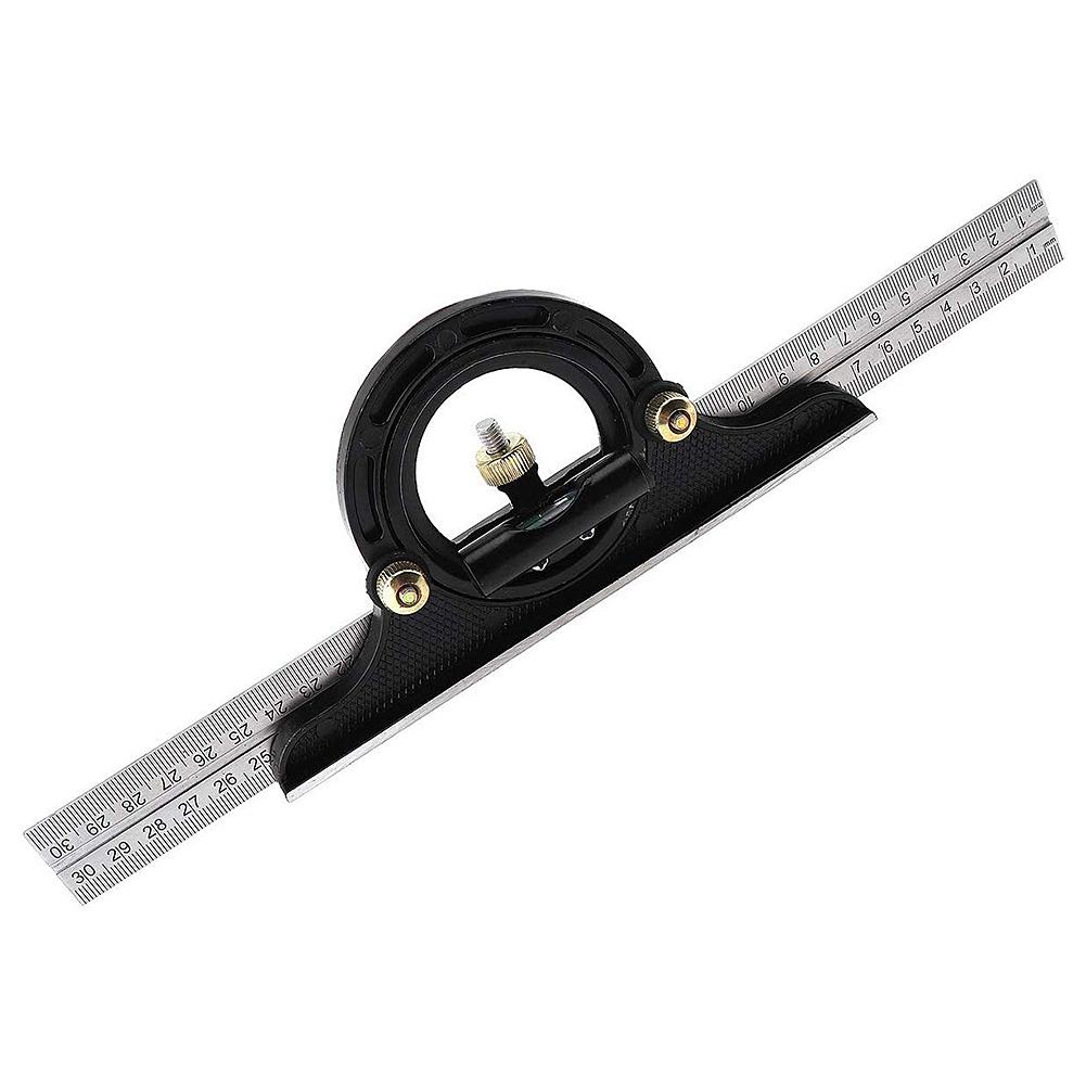 Square Angle Ruler Stainless Steel Adjustable Sliding Combination Protractor Level Measuring Tool for Woodworking