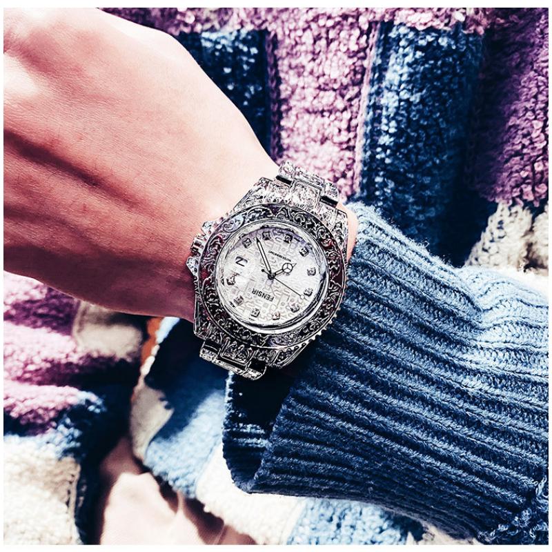 Часы Мужские Модные Ретро Роскошные Креативные Стальной Браслет Наручные Часы Аналоговые Часы Светящаяся Стрелка Календарь Мужские Кварцевые Наручные Часы Montre Homme