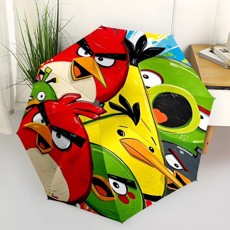 1 шт. Автоматический складной зонт Angry Birds с открытием/закрытием, ветрозащитная конструкция с 8 спицами, легкий дорожный зонт для женщин/мужчин 14