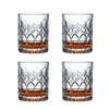 4 Styles 4pcs Clear Crystal Whisky Glasses Set Rocks Wine Glasses Glassware for Cocktail Scotch Bourbon Gin Brandy Rum Drinks