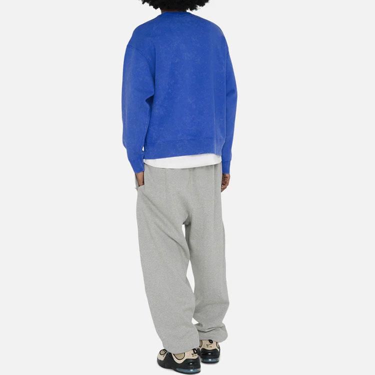 Nike Флисовый флис X Stussy Acid Wash Crew (Азия) Синяя уличная одежда унисекс DR4426-480