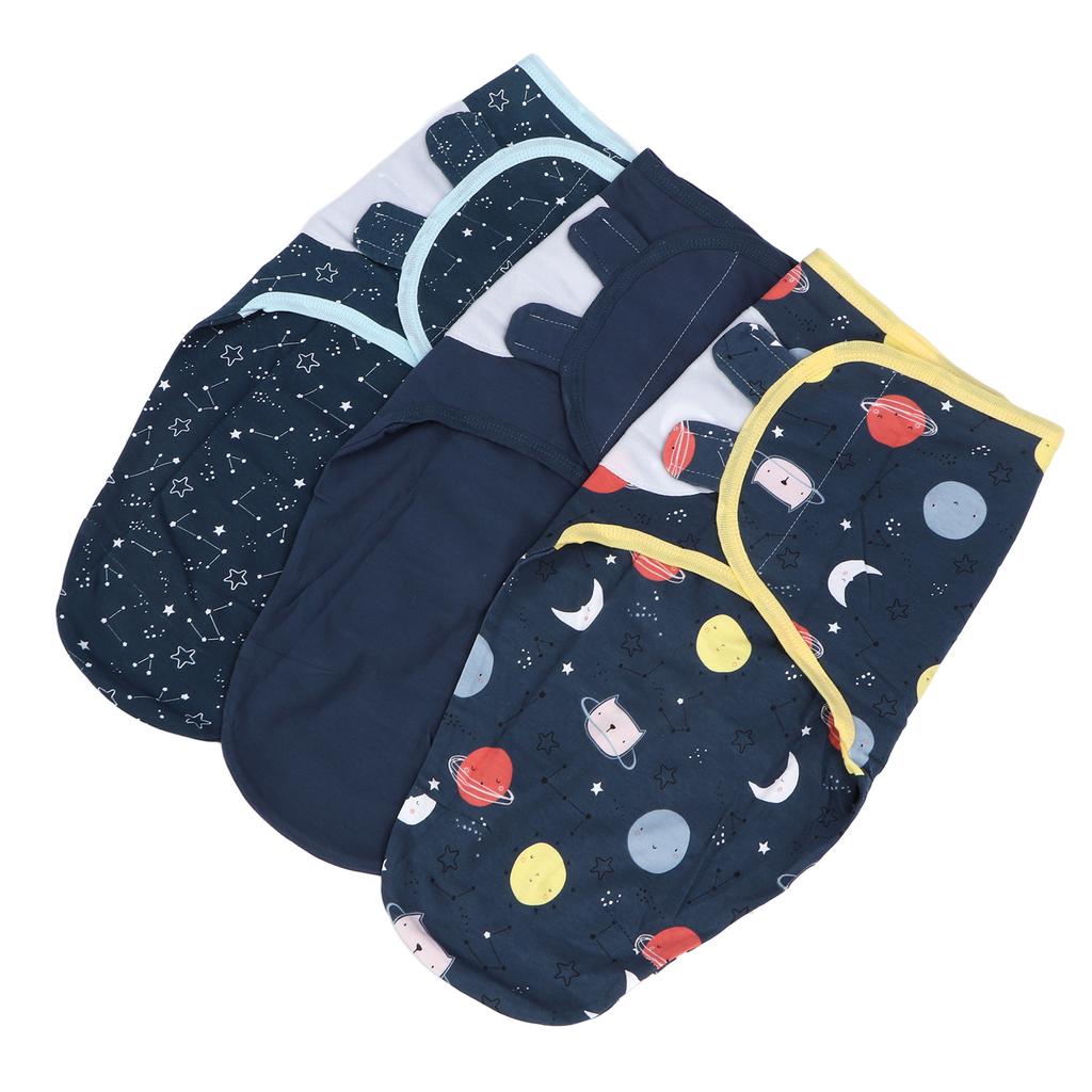 3pcs Baby Swaddle Sleep Sacks Cotton Swaddle Blanket for 0 To 2 Months Old Newborn Outer Space
