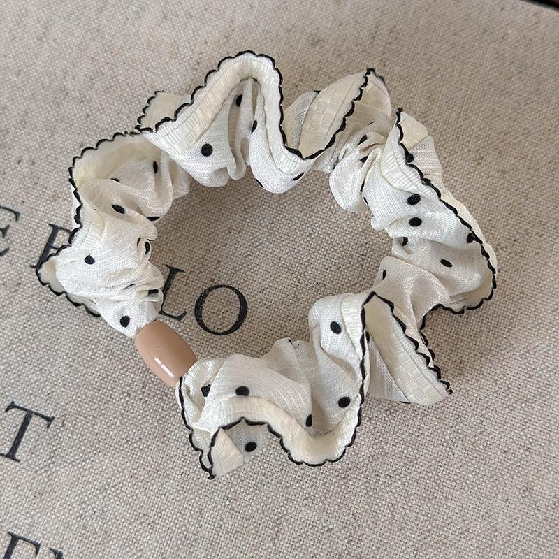 Ruffle High Elastic Hair Bands Girls French Vintage Elegant Hairbands Ribbon Hair Ties Women Girls Cute Hair Styling Accessories
