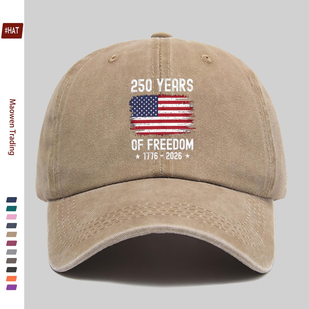 pc Years of Freedom meter Flag Pattern Print Casual Baseball Cap Stylish Patriotic Womens Daily Trucker Sun H
