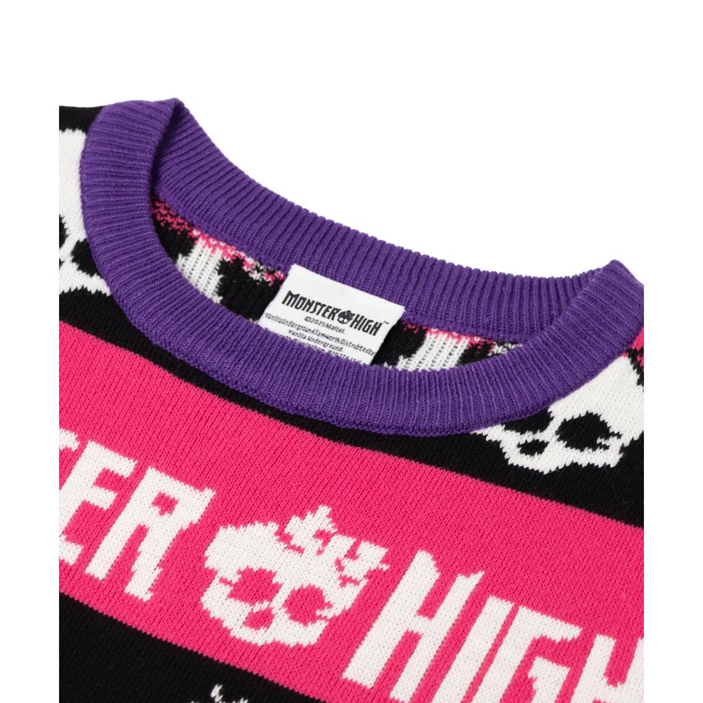 Monster High Girls Skull & Snowflake Christmas Jumper