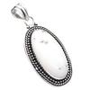 Dendrite Opal Natural Gemstone Antique Silver Plated Pendant 2.25" J2318