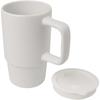 Glass "Carter" 450 ml ceramic mug with plastic lid White