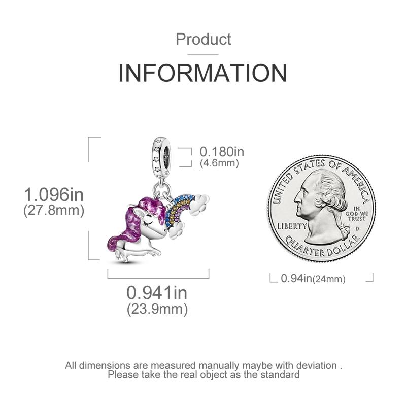 Original Charms Copper Dreamy Rainbow Unicorn Pendants Fit Charms Plata Bracelets For Women Jewelry Making Fine Gifts