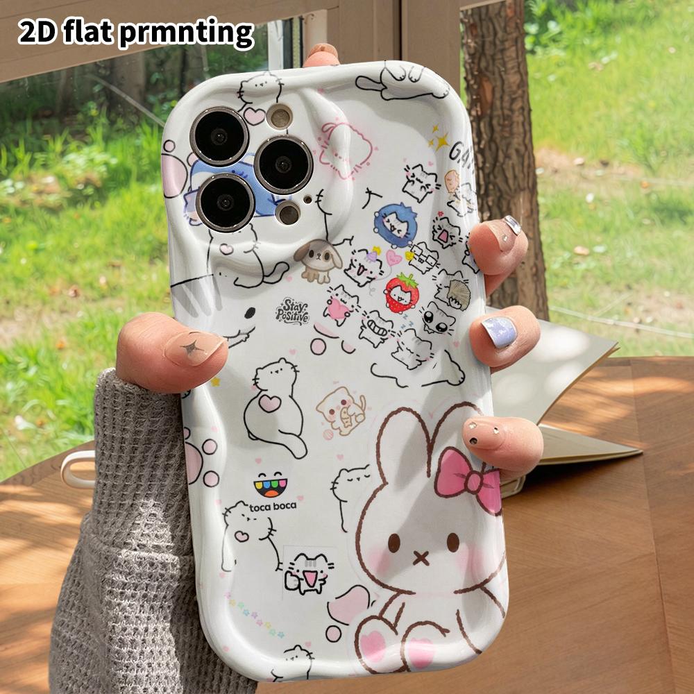 Phone case: 2D flat design suitable for iPhone 18 17 16 15 14 13 Pro protective case, mixed little animals, perfect Christmas and Halloween holiday gi