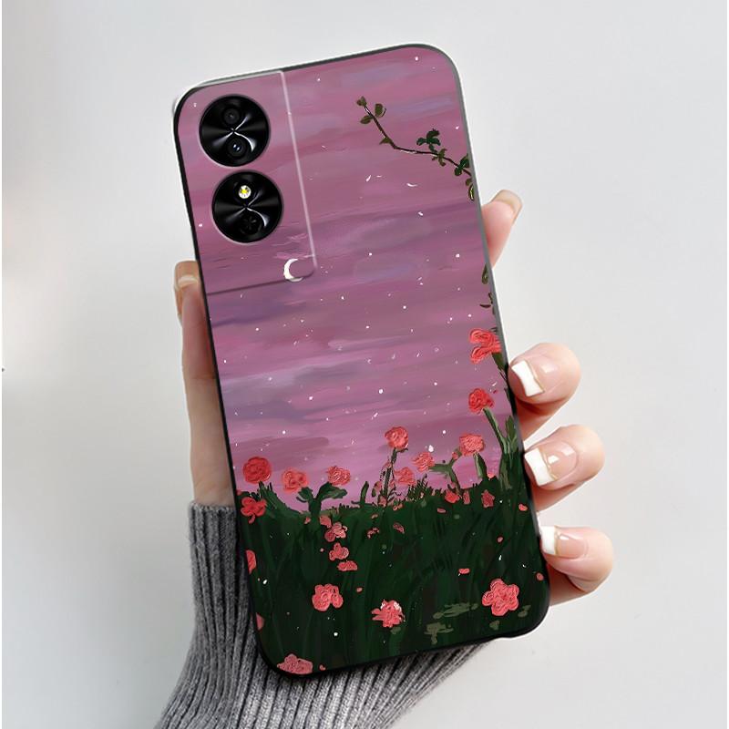 Casing For TCL 40 Nxtpaper 4G / TCL 50 SE Phone Case Aesthetic Cute Cat Astronaut Black Soft Silicone Case Shockproof Back Cover