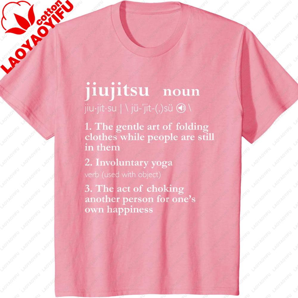Unisexs Funny Jiu Jitsu Definition Cotton TShirt Humorous Martial Arts Print Casual Short Sleeve Crew Neck Black Tee for BJJ Fans