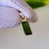 Natural Raw Green Tourmaline Gemstone 925 Sterling Silver Pendant 0.7" Gift