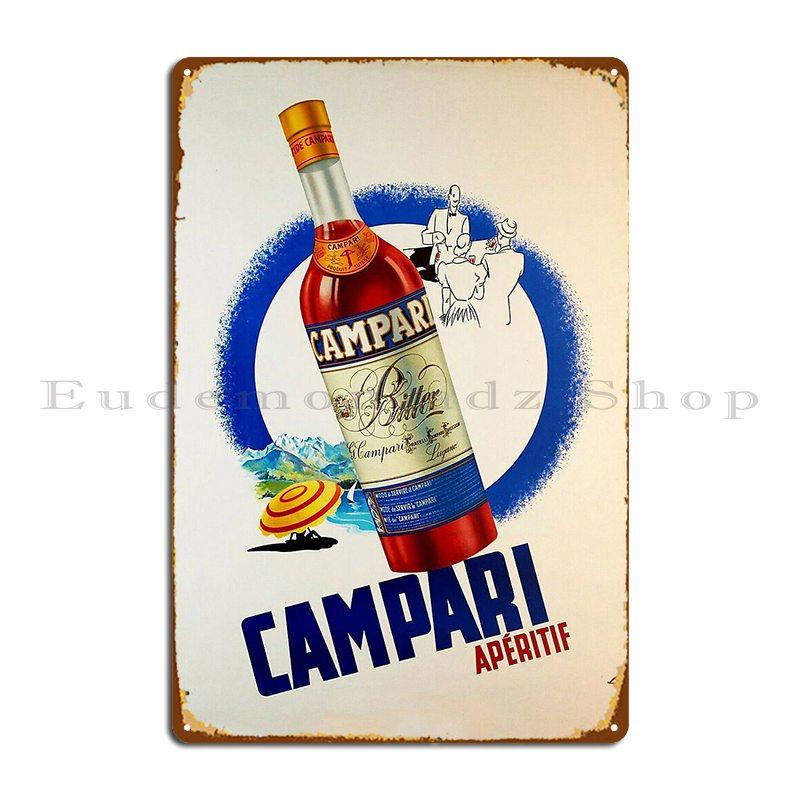 DORA Tin Sign Campari Aperitif Beach Metal Sign Club Retro Customized Living Room Cinema Tin Sign Poster