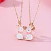2pcs/set Jewelry Best Friend Magnetic Necklace Enamel Rabbit Necklace  Best Friend