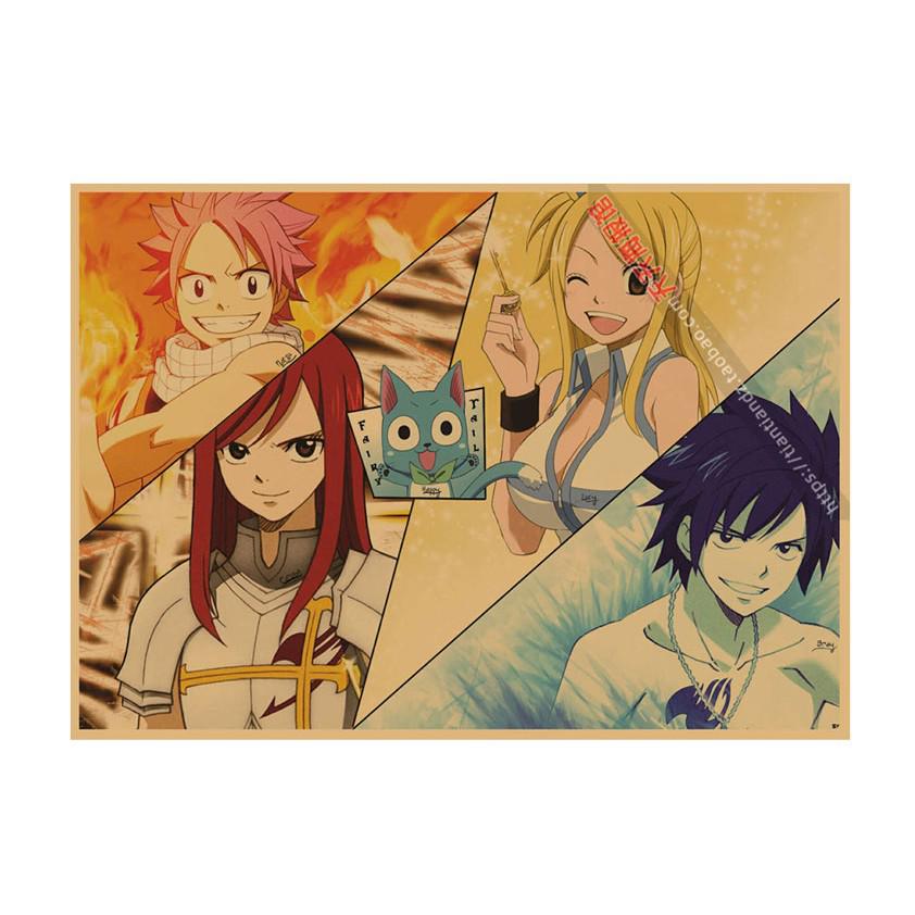 Аниме Постер Fairy Tail - Декоративное Настенное Искусство для Бара, Кафе, Общежития, Японский Стиль, Картина на Крафт-бумаге 678