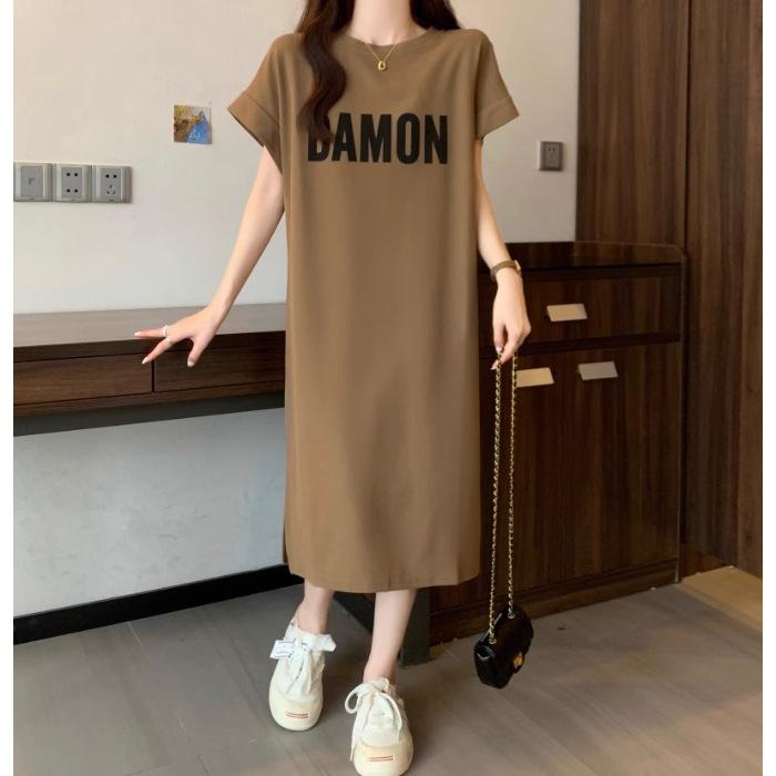 YYFS Женская мода Лето Весна Короткие рукава с круглым вырезом Свободная талия Повседневные платья