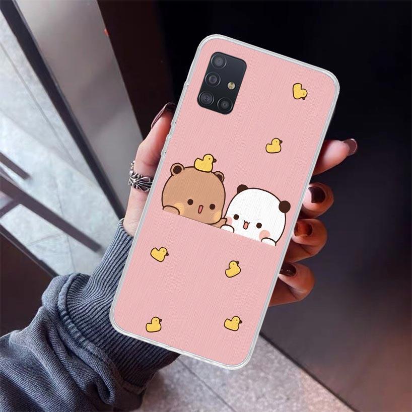 Cute Peach Goma Cat Phone Case For Samsung Galaxy A12 A52S A42 A32 A22 A51 A50 Note 20 Ultra 10 S10 Plus A71 A70 A31 A30 A10S Ga