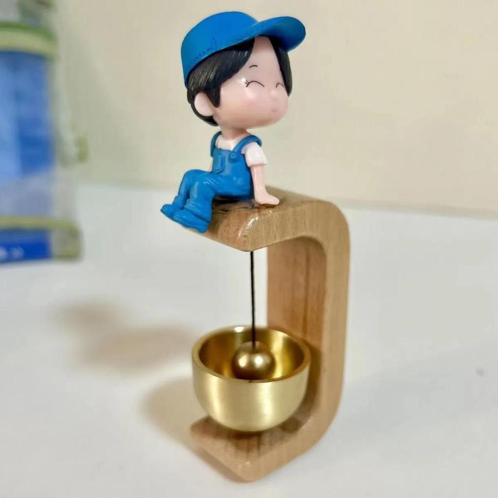 Japanese Minimalist Fengshui Brass Bell Wind Chime Pendant for Outdoor Peaceful Home Décor