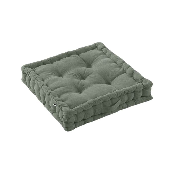Coussin de sol Outdoor déperlant - Anti-UV "Kala" en Coton 50 x 50 x 10 cm l'Effet Papillon - Kala Romarin