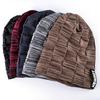 Winter Beanies Hat For Men And Women Fashion Knitted Plaid Skullies Beanie Thick Hats Add Velvet