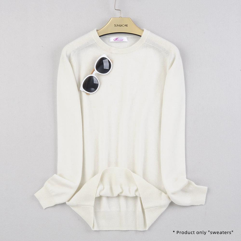 Женский кашемировый свитер с круглым вырезом для тепла и комфорта вязаный свитер с длинными рукавами