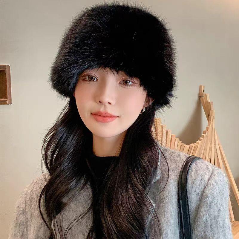 Imitation Fox Hat Autumn and Winter Versatile Mongolian Hat Thickened Warm High-end Ear Hat Fashionable Women's Hat