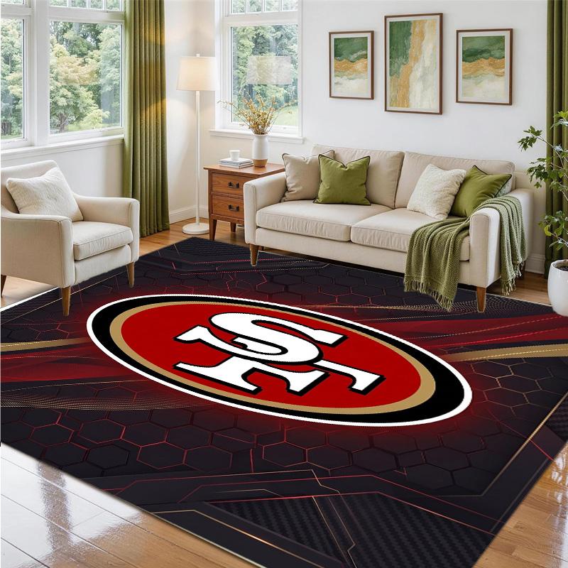 San Francisco 49ers Design Crystal Velvet Rug Soft Decorative Mat for Bedroom Entrance