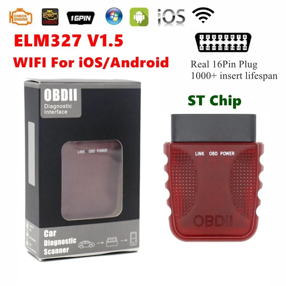 ELM327 V1.5 Wifi Scanner Support Phone iOS Android ELM 327 On/Off  Car OBD2 16Pin Interface Scan Tool