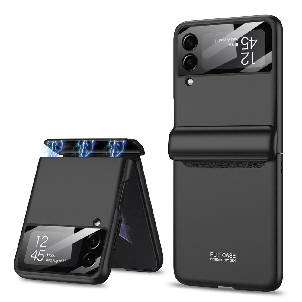 Для Samsung Galaxy Z Flip 4 Магнитный чехол на шарнир с защитной пленкой для экрана Все включено Ударопрочный матовый чехол
