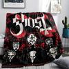 1 шт. Фланелевое одеяло с принтом группы Ghost, Высококачественное, Удобное для всех сезонов, Декор для дома, Тепло и уют, Идеально подходит для рождественских подарков
