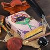 Spell Book of Shadows Vintage Leather Bound Journal Luna Moth Witch Antique Book
