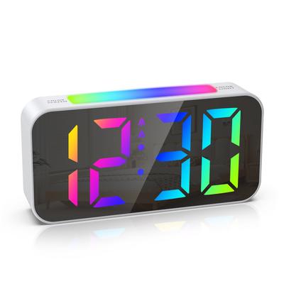 Цифровой будильник RGB LED Красочные часы Громкие будильники с ночной подсветкой для домашнего офиса Лучшие подарки