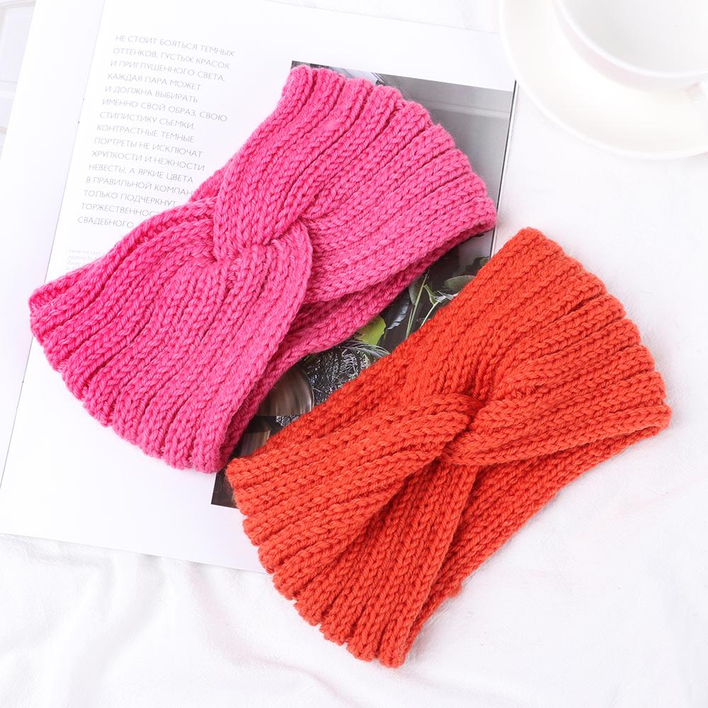 New Hair Accessories Winter Knitting Headwear Weaving Cross Headband Head Wrap Crochet Turban