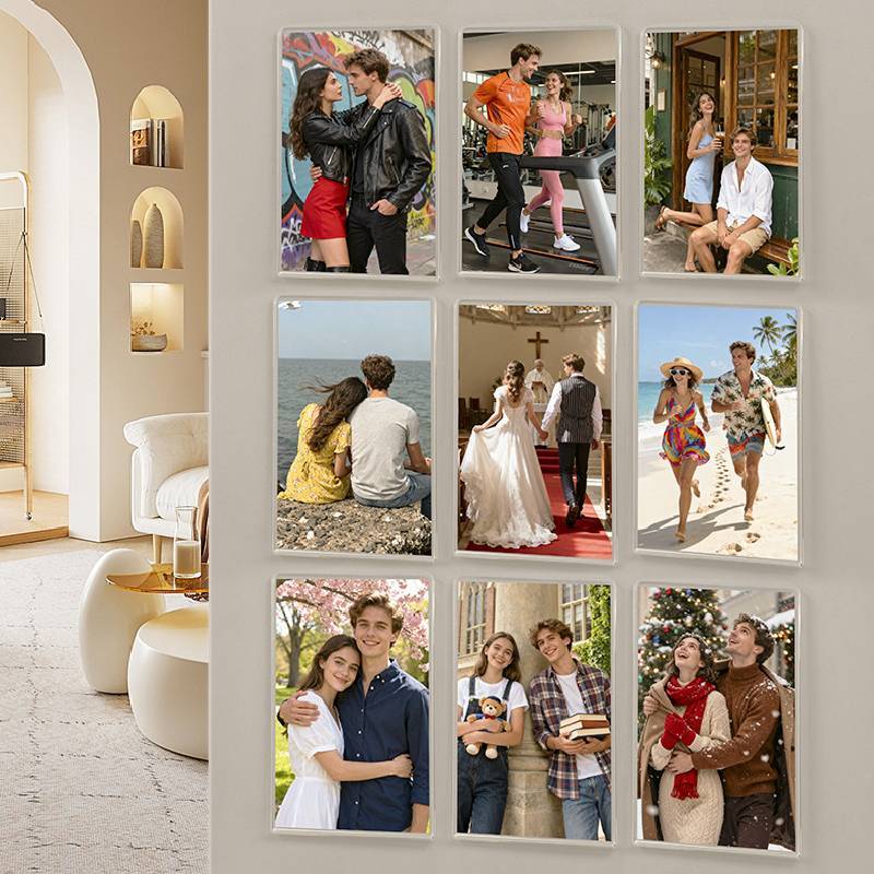 Acrylic Photo Frame Magnetic Refrigerator Magnet With Diy Photo Wall For Home Decor