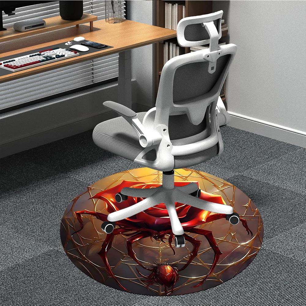 1PC Rose Spider Office Round Area Rug, Indoor Mat Suitable For Office, Under Office Chairs Bedroom Living Room Home Decor, Room DecoT1223082