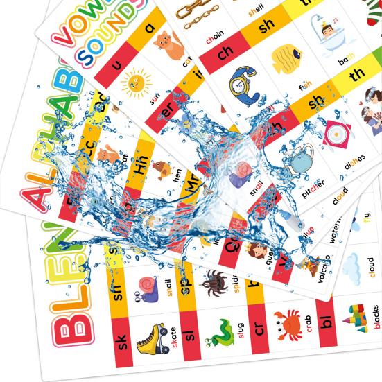 4 шт./набор фонетических алфавитных настенных таблиц для малышей, обучающая таблица ABC, образовательная домашняя школьная классная комната, 26 букв, дошкольный обучающий плакат