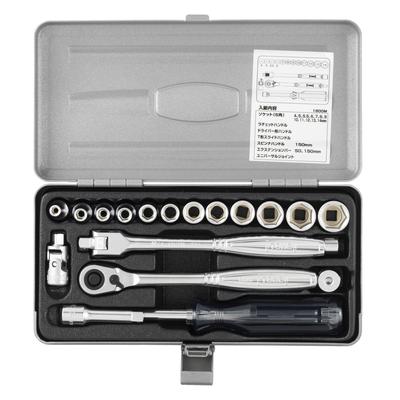 Набор торцевых ключей TONE 1800M Drive Silver Содержимое 19 предметов 6.35 мм (1/4")