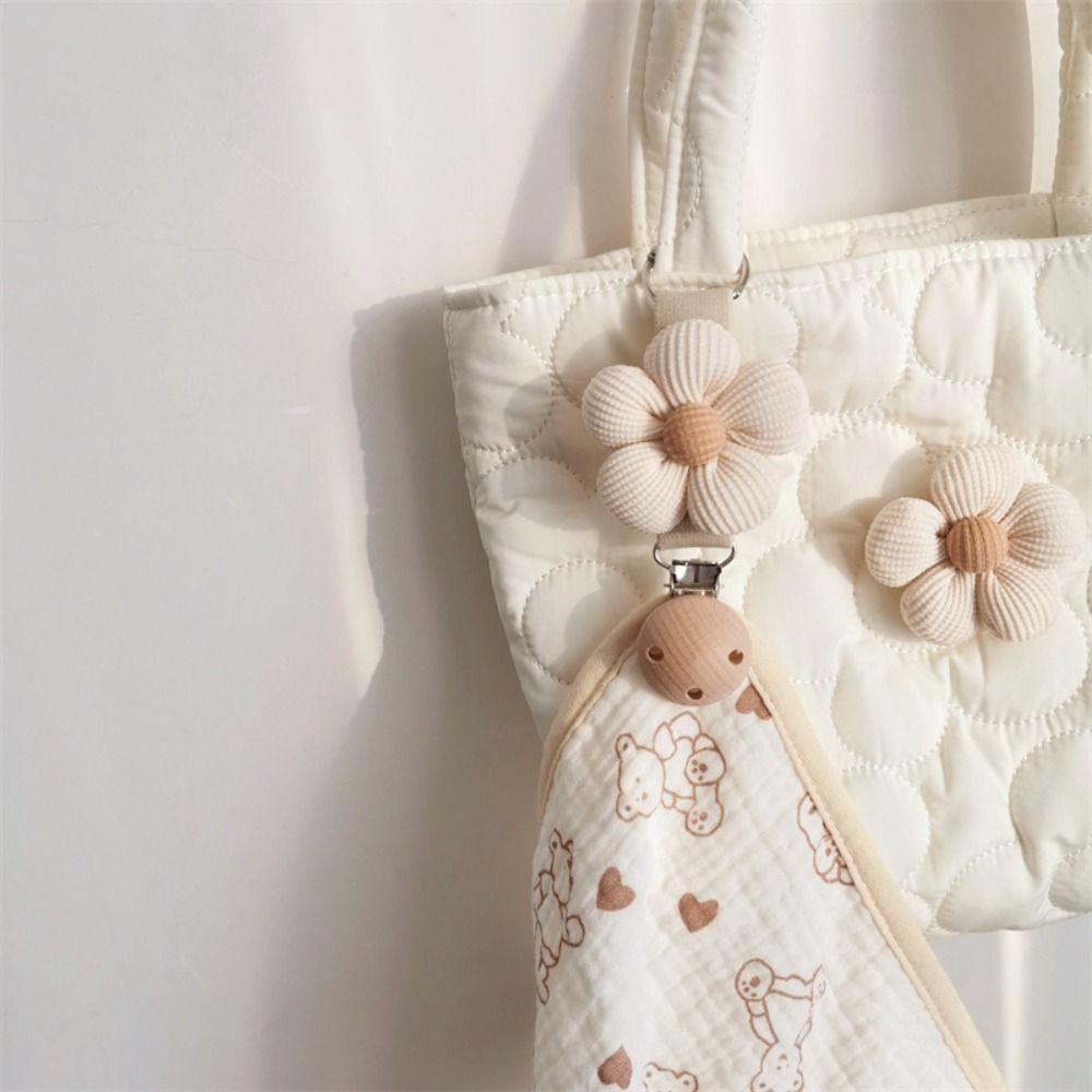Wood Clip Travel Hat Holder Anti-lost Cotton Flower Hat Clip Detachable Men