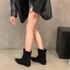 Inner Height Increasing Suede Pointed Skinny Boots Short Boots Women's Boots 2025 Spring/Autumn Western Brown Maillard Pile Boots