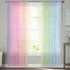 Candy Rainbow Stripes Sheer Voile Curtains for Living Room Printed Tulle Window Curtain Luxury Home Balcony Decor Drapes