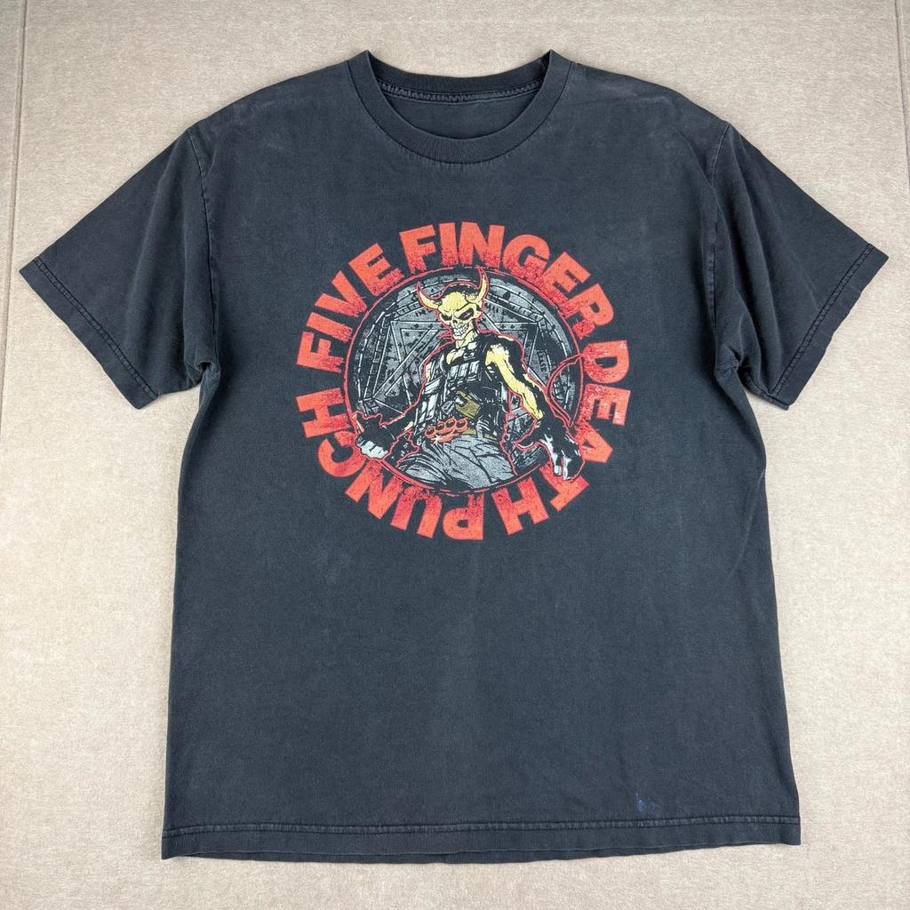 Five Finger Death Punch Футболка с логотипом группы 2014 года Мужская M Черная Метал-концертная футболка