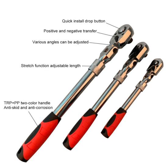 1/4 3/8 1/2inch High Torque Ratchet Wrench 72 Teeth Quick Release Hand Tool