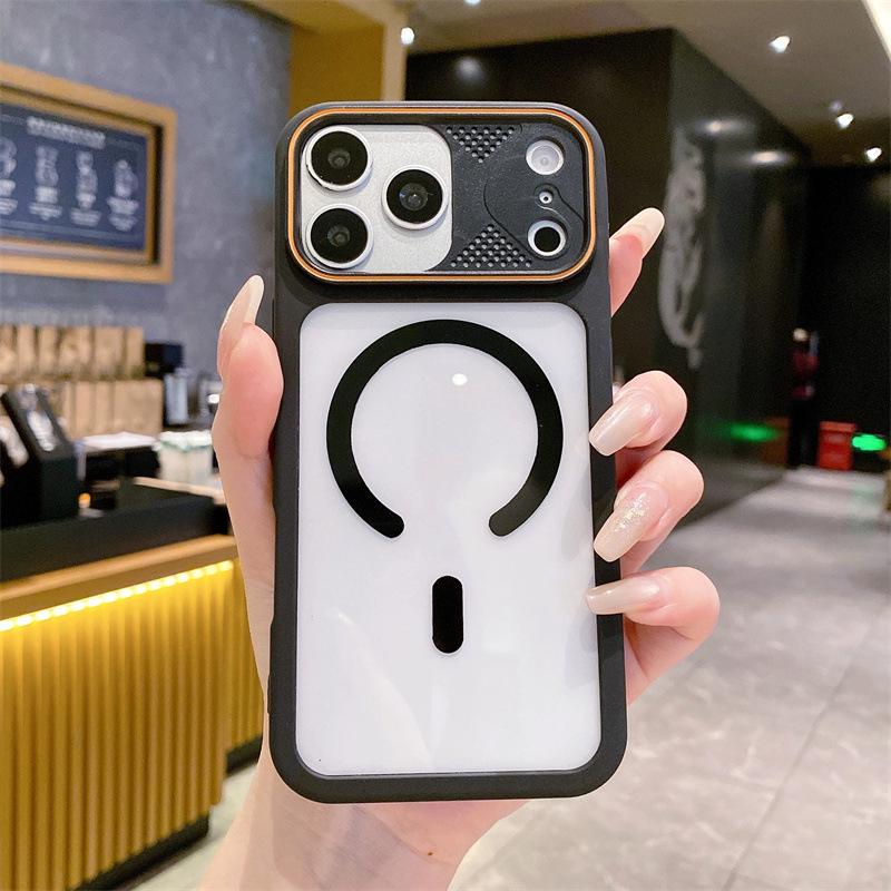 Transparent Magnetic Case for iPhone 17 Pro Max, Apple 16, Drop-Proof Protection