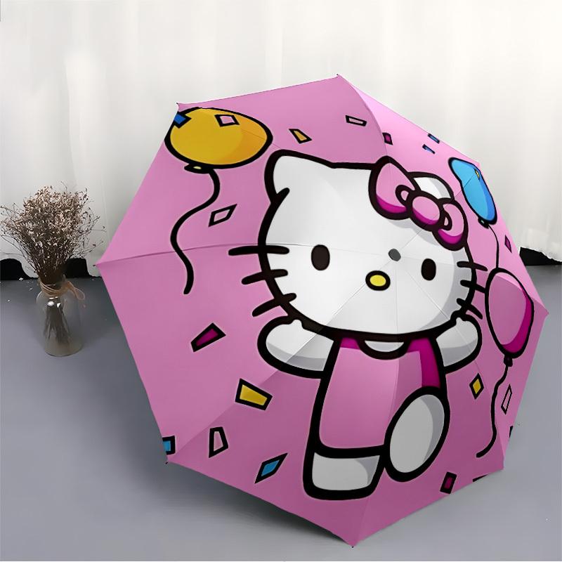 1pc Hello Kitty Automatic Umbrella Durable Iron Frame & Plastic Handle, Gift for Men & Women, Sturdy Construction, Best for Christmas, Helloween, Play