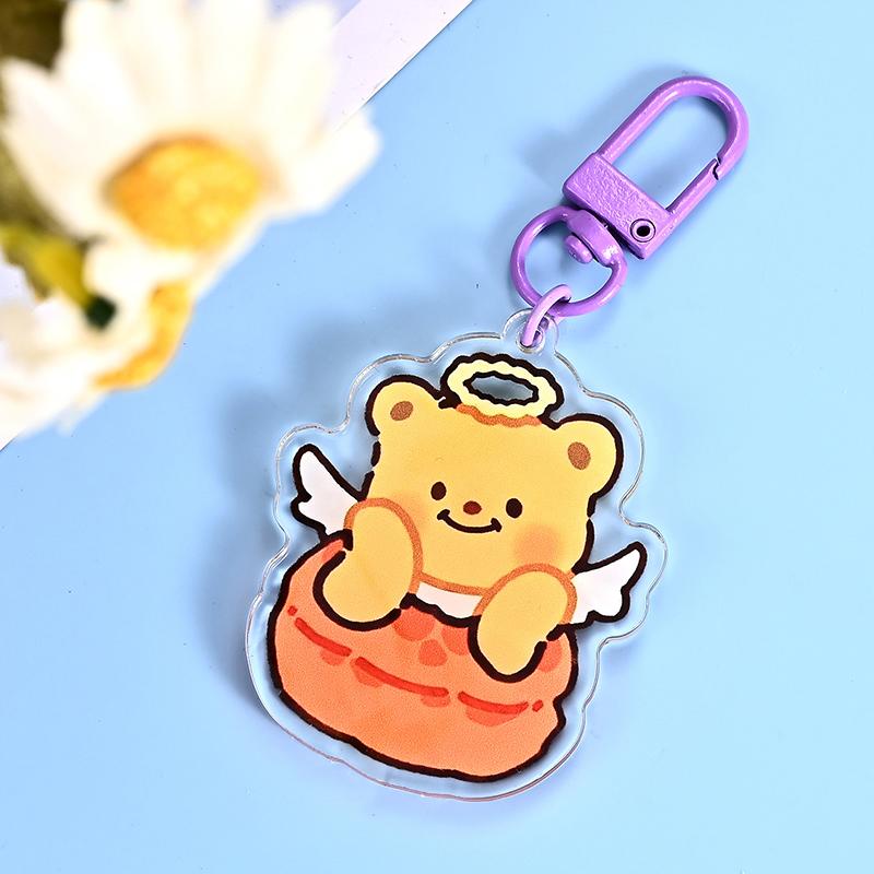 Милый мультяшный шарнирный масляный медведь акриловый кулон аниме фото брелки индивидуальные прозрачные акриловые изделия