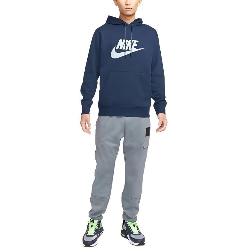 Nike front large logo hoodie 'Navy' Men's DM1237-410