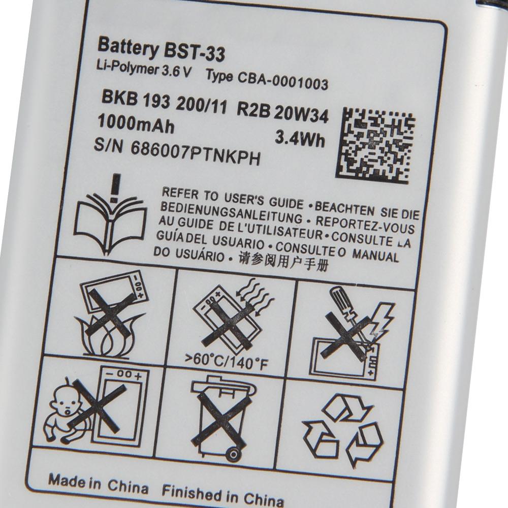 Перезаряжаемая литиевая батарея для SONY W610 W660 T715 G705 P1 U1 W850 W830 U10 K790 BST-33 Батарея для телефона 950 мАч